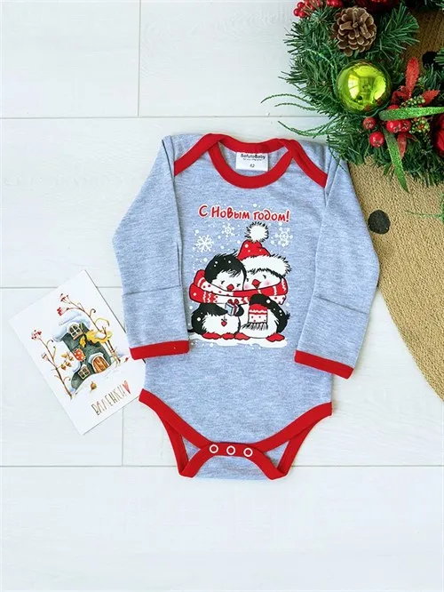 Боди детское Sofuto baby new year Gray Боди детское Sofuto baby new year Gray