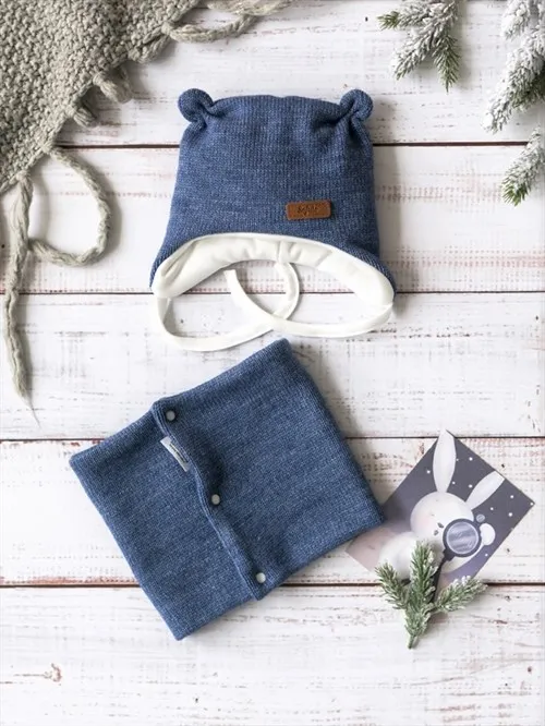 Шапочка зимняя вязаная Sofuto baby Knite Melange Blue Шапочка зимняя вязаная Sofuto baby Knite Melange Blue