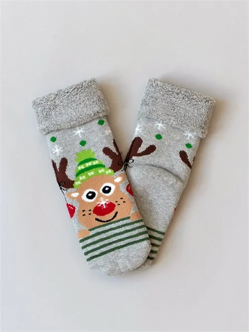 Носочки махровые Striped deer, серый Носочки махровые Striped deer, серый