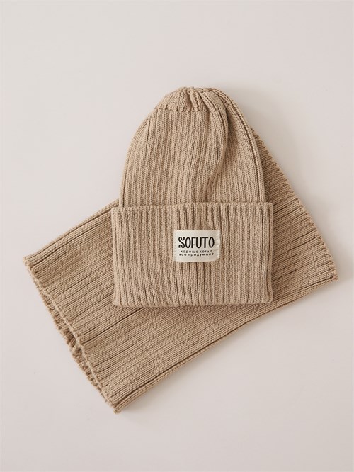 Комплект шапка+снуд Russ beige, бежевый